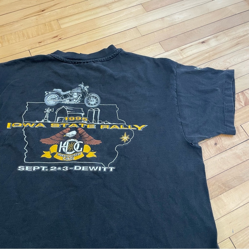 Harley-Davidson Black Graphic 'Iowa State Rally' Tee with Yellow Accents